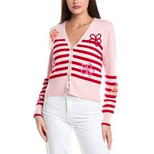 Wispr Womens Violet Floral Silk-Blend Cardigan, Pink